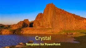  Presentation with czech republic - Beautiful presentation theme featuring polygonal-structures-of-basalt-columns backdrop and a tawny brown colored foreground