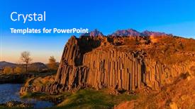  Presentation with czech republic - Amazing presentation theme having polygonal-structures-of-basalt-columns backdrop and a cobalt blue colored foreground