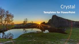  Presentation with czech republic - Audience pleasing presentation design consisting of polygonal-structures-of-basalt-columns backdrop and a teal colored foreground