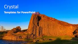  Presentation with czech republic - Amazing presentation design having polygonal-structures-of-basalt-columns backdrop and a gray colored foreground