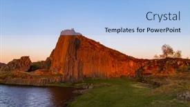  Presentation with czech republic - Beautiful PPT theme featuring polygonal-structures-of-basalt-columns backdrop and a light blue colored foreground