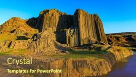  Presentation with czech republic - Presentation theme having polygonal-structures-of-basalt-columns background and a tawny brown colored foreground