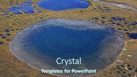  Presentation with tundra - Colorful presentation theme enhanced with polygonal-tundra-landscape-in-summer backdrop and a ocean colored foreground