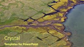  Presentation with tundra - Audience pleasing presentation consisting of polygonal-tundra-landscape-in-summer backdrop and a tawny brown colored foreground