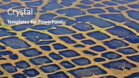  Presentation with tundra - Beautiful PPT theme featuring polygonal-tundra-landscape-in-summer backdrop and a ocean colored foreground