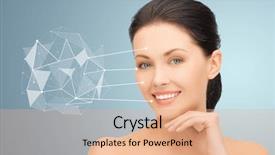  Presentation with skin care - PPT layouts having polygons - beauty people and skin care background and a coral colored foreground