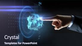  Presentation with black technology - Audience pleasing PPT layouts consisting of polygons - business people network and technology backdrop and a tawny brown colored foreground