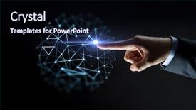  Presentation with black technology - Amazing theme having polygons - business people network and technology backdrop and a wine colored foreground