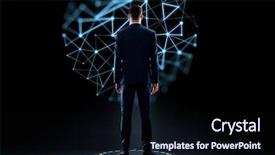  Presentation with business technology internet and network - Beautiful PPT theme featuring polygons - business technology and people concept backdrop and a wine colored foreground