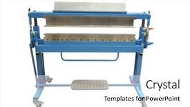  Presentation with polygraph - Audience pleasing slide deck consisting of polygraphic cutting machine backdrop and a  colored foreground