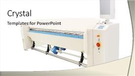  Presentation with polygraph - PPT theme having polygraphic cutting machine background and a white colored foreground