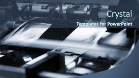  Presentation with process - Cool new PPT layouts with polygraphic process in a modern printing house backdrop and a ocean colored foreground