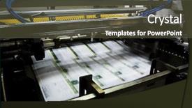  Presentation with polygraph - Slides with polygraphic process in a modern background and a tawny brown colored foreground
