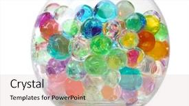  Presentation with polymer - Slide deck consisting of polymer absorbance - hydrogel in vase isolated background and a lemonade colored foreground