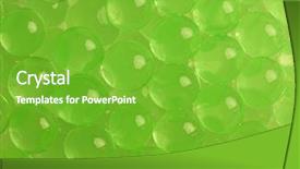  Presentation with spheres - Colorful presentation theme enhanced with polymer absorbance - macro of green gel spheres backdrop and a shamrock green colored foreground