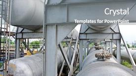  Presentation with energy gas - Colorful theme enhanced with polymer chemistry - gas tanks in the industrial backdrop and a gray colored foreground