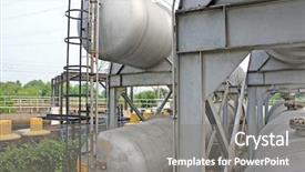  Presentation with energy gas - Slides with polymer chemistry - gas tanks in the industrial background and a gray colored foreground