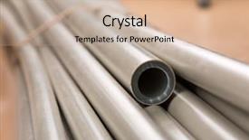  Presentation with polymer - Presentation theme consisting of polymer chemistry - plastic pipes macro background and a soft green colored foreground