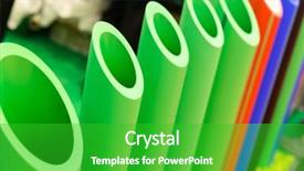 Presentation with polymer - Cool new PPT layouts with polymer chemistry - plastic water pipes backdrop and a shamrock green colored foreground