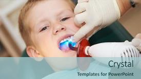  Presentation with dental child - Slides enhanced with polymeric - child teeth stopping treatment background and a  colored foreground