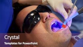  Presentation with patient care - Presentation theme featuring polymeric - people medicine stomatology and health background and a  colored foreground