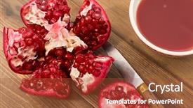  Presentation with pomegranate - PPT theme featuring polyphenols - detailed close up background and a  colored foreground