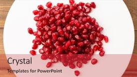  Presentation with pomegranate - Colorful slide deck enhanced with polyphenols - macro photo of small backdrop and a red colored foreground