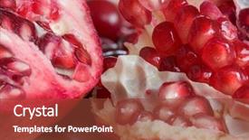  Presentation with pomegranate - Slide deck featuring polyphenols - pomegranate - cut open background and a  colored foreground