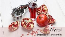  Presentation with pomegranate - Cool new presentation theme with polyphenols - pomegranate fruits pomegranate juice backdrop and a coral colored foreground