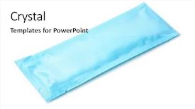  Presentation with blue water splash isolated - PPT layouts enhanced with polythene - blue blank foil sachet isolated background and a white colored foreground
