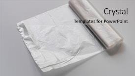  Presentation with plastic bag - Slide set having polythene - food plastic bag background and a light gray colored foreground