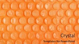  Presentation with bubble - Theme with polythene - orange plastic bubble wrap background background and a gold colored foreground