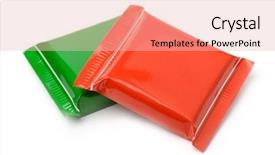  Presentation with plastic bags - Presentation design enhanced with polythene - red and green food plastic background and a lemonade colored foreground