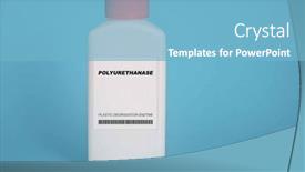  Presentation with enzyme - Slide deck with polyurethanase-sample-of-plastic-eating background and a light blue colored foreground