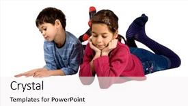  Presentation with sister - Presentation theme featuring polyvalence - brother and sister leaning background and a white colored foreground