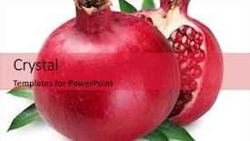  Presentation with half white and half bright coloured - Slides featuring pomegranate and half of pomegranate background and a red colored foreground
