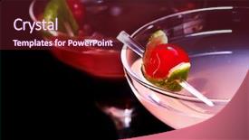  Presentation with sports table tennis two ping - Slide deck featuring pomegranate cocktail glasses with cherry background and a tawny brown colored foreground