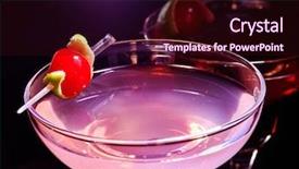  Presentation with liqueur - Theme featuring pomegranate drink with cherry background and a wine colored foreground