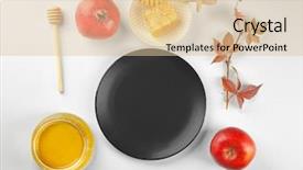  Presentation with rosh hashanah - PPT theme having pomegranate for rosh hashanah background and a lemonade colored foreground