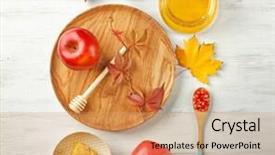  Presentation with rosh hashanah - Cool new presentation theme with pomegranate for rosh hashanah backdrop and a coral colored foreground