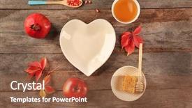  Presentation with rosh hashanah - Colorful theme enhanced with pomegranate for rosh hashanah backdrop and a tawny brown colored foreground