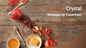  Presentation with pomegranate - PPT theme having pomegranate for rosh hashanah background and a violet colored foreground