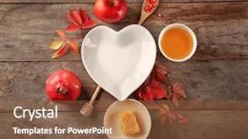  Presentation with rosh hashanah - Theme featuring pomegranate for rosh hashanah background and a tawny brown colored foreground