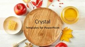  Presentation with rosh hashanah - Audience pleasing PPT theme consisting of pomegranate for rosh hashanah backdrop and a yellow colored foreground