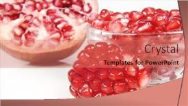  Presentation with pomegranate fruit - Cool new presentation theme with pomegranate-fruit-and-pipps backdrop and a coral colored foreground