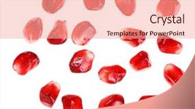  Presentation with pomegranate fruit - Beautiful presentation featuring pomegranate fruit seeds isolated backdrop and a coral colored foreground