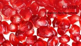  Presentation with pomegranate fruit - PPT theme consisting of pomegranate fruit seeds isolated on white macro background background and a crimson colored foreground