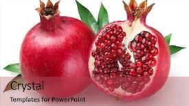  Presentation with pomegranate fruit - Cool new presentation theme with pomegranate fruit with pomegranate leaves backdrop and a red colored foreground