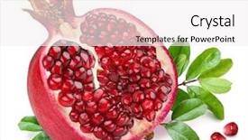  Presentation with pomegranate - Audience pleasing slide deck consisting of pomegranate fruit with pomegranate leaves backdrop and a white colored foreground