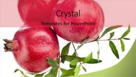  Presentation with pomegranate - Colorful slide set enhanced with pomegranate fruits with green leaves backdrop and a red colored foreground